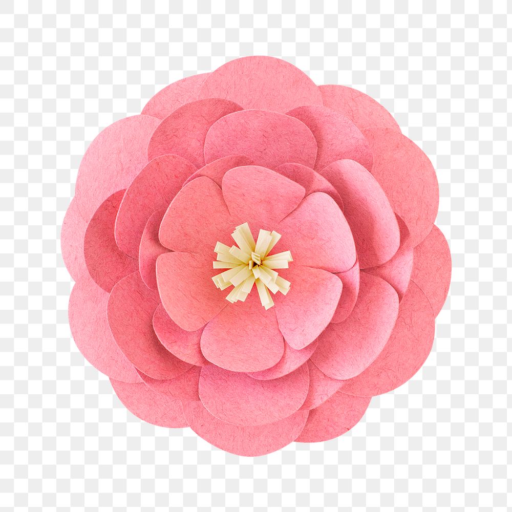 Pink rose paper craft transparent png