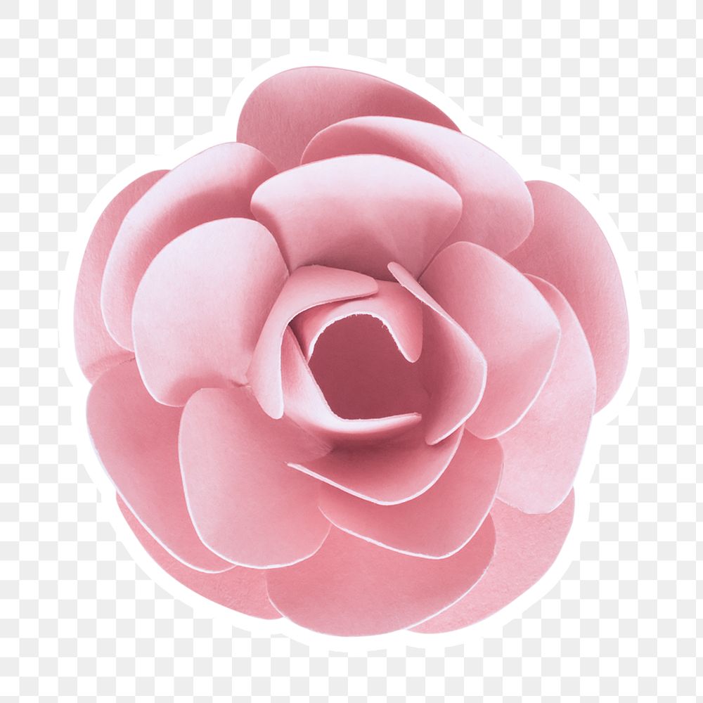 Pink rose sticker paper craft png