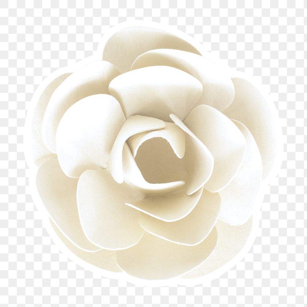 White rose sticker paper craft png