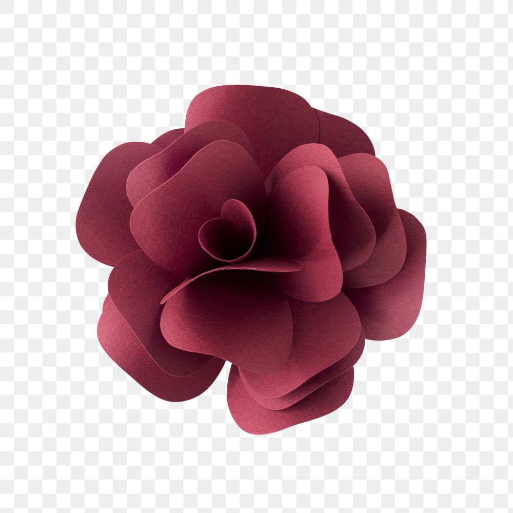 Red rose paper craft transparent png