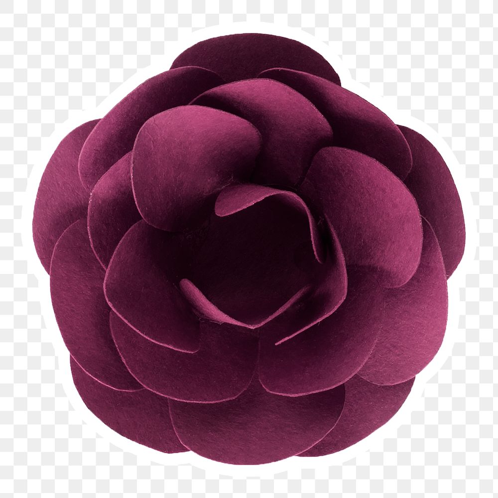 Purple camellia papercraft flower png