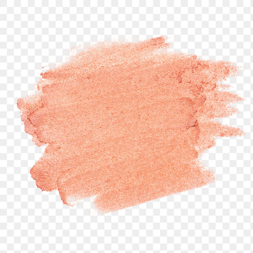 Metallic rose gold with coral tint paint brush stroke