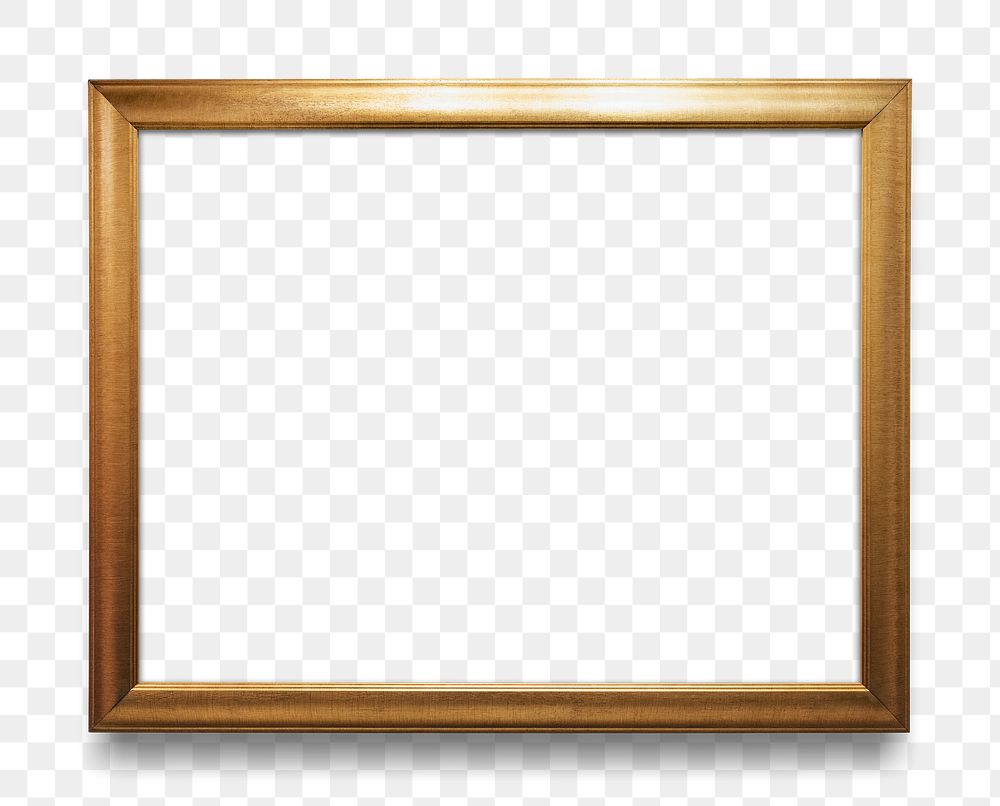 Wooden picture frame mockup transparent png