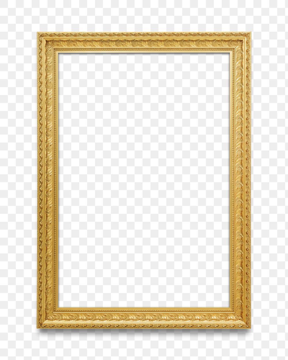 Gold picture frame transparent png