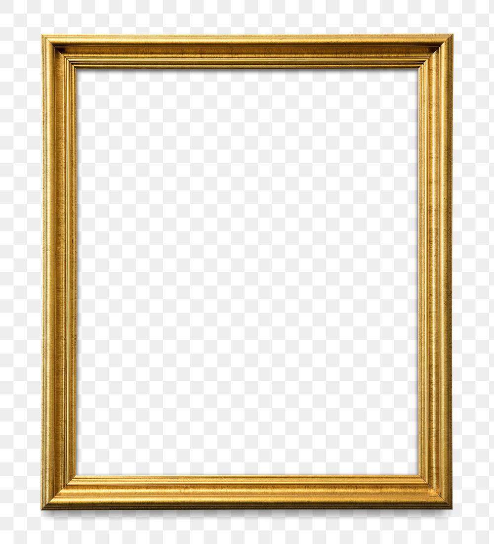 Gold picture frame transparent png