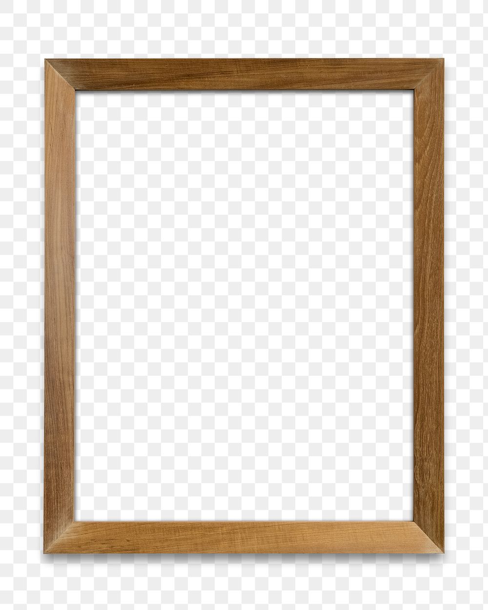 Wooden picture frame mockup transparent png