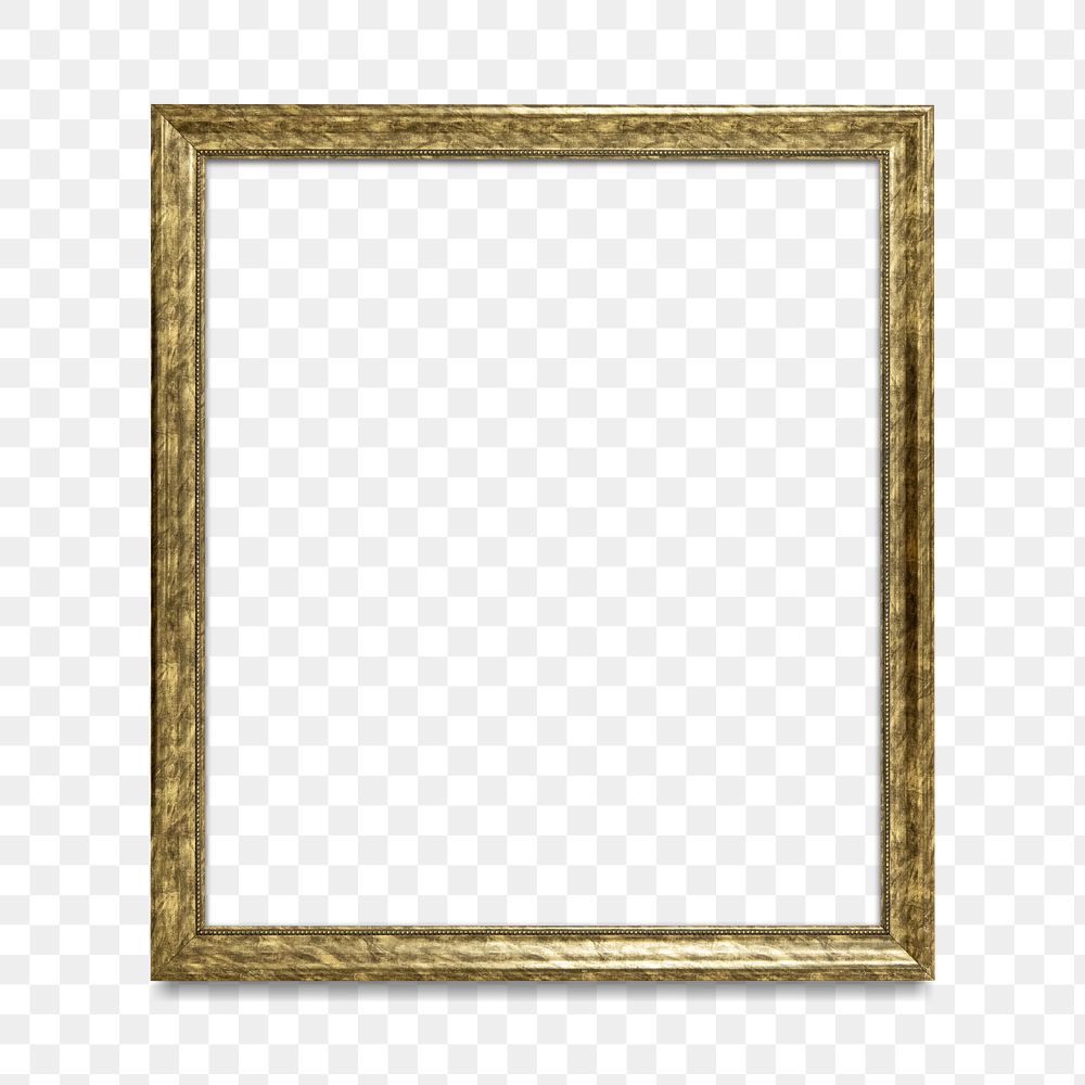 Gold picture frame transparent png