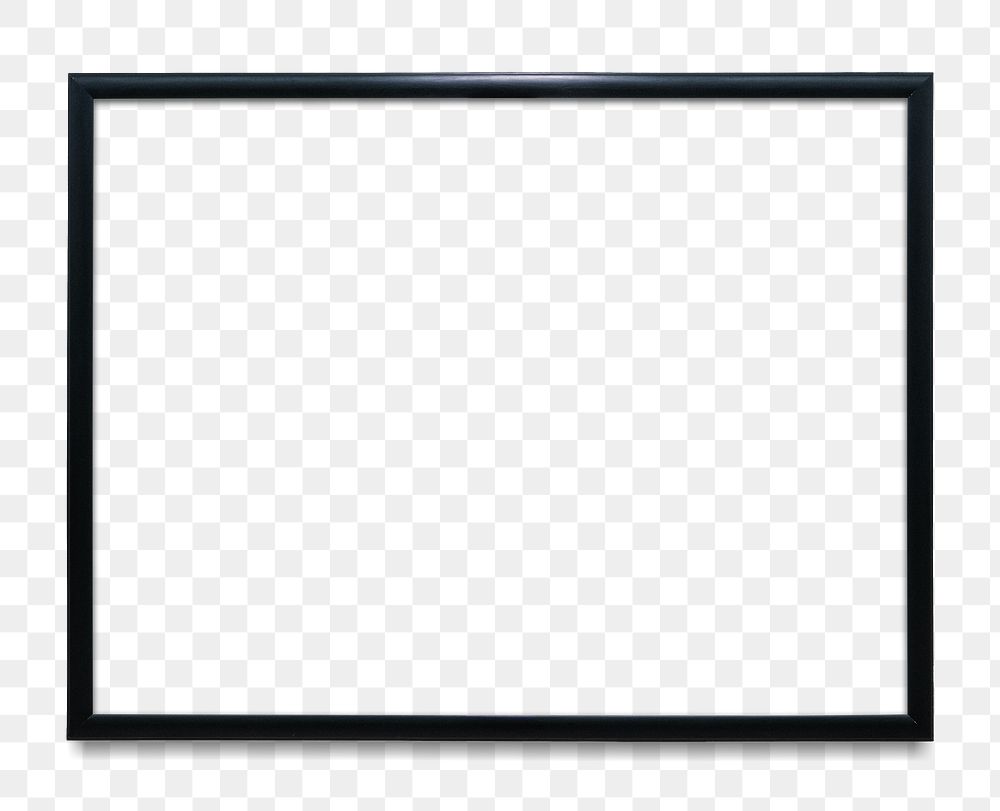 Black picture frame transparent png