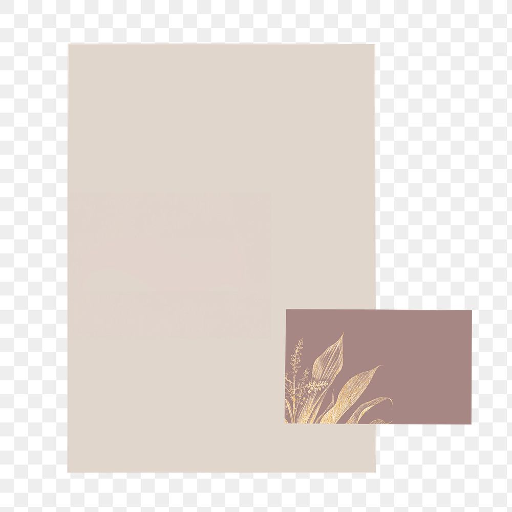 Beige poster and brown card mockup transparent png