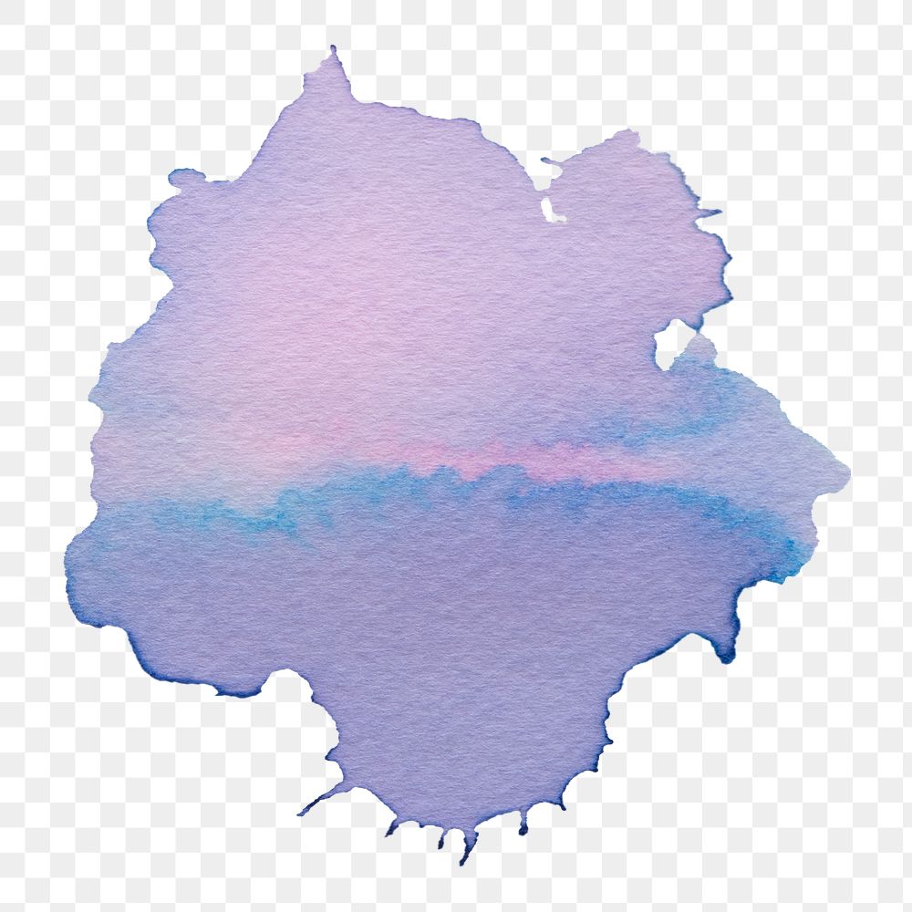 Hand painted watercolor blob transparent png