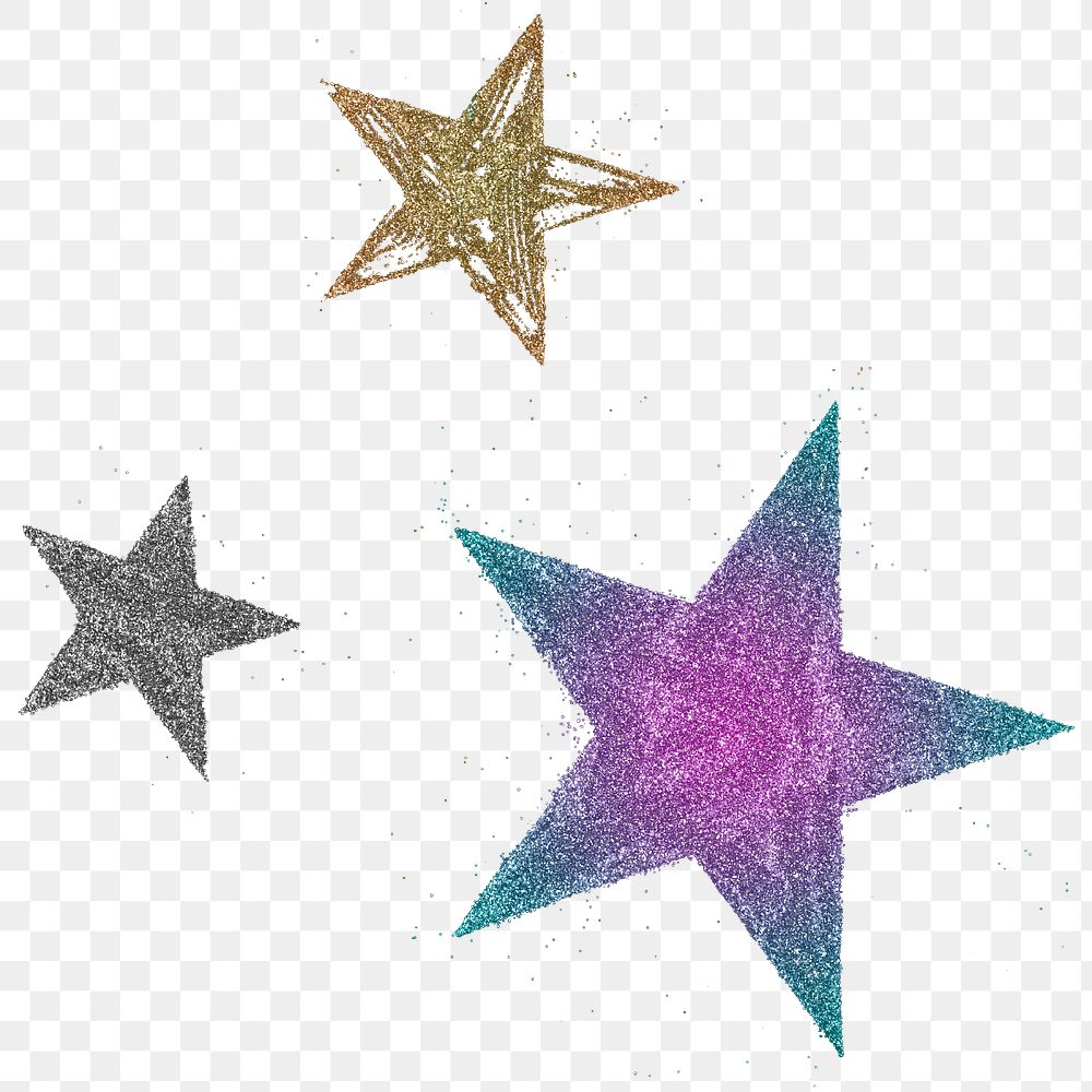 Glittery star set png