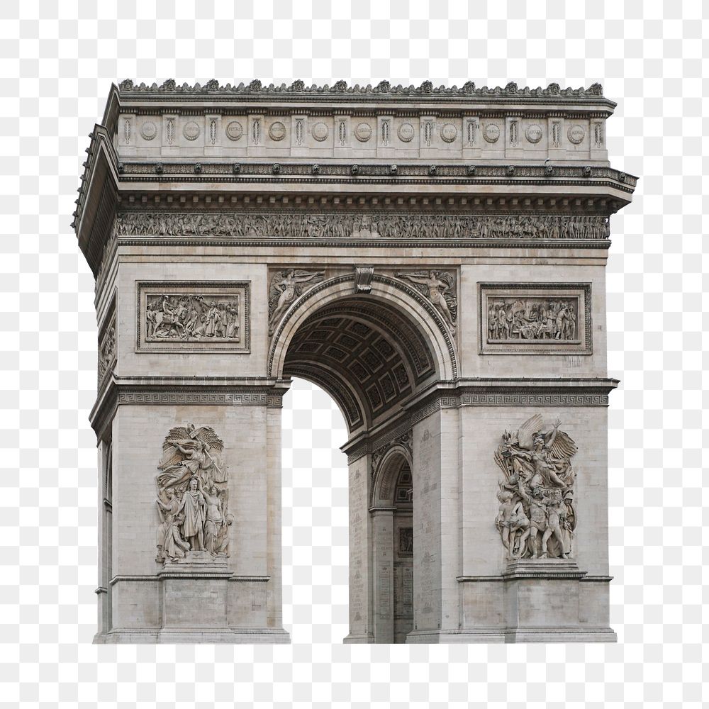 Arc de Triomphe png clipart, Paris famous monument, transparent background