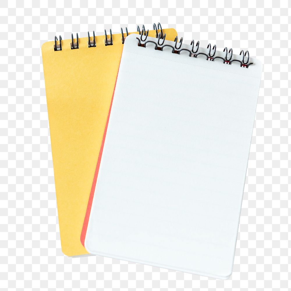 White and yellow notebook transparent png