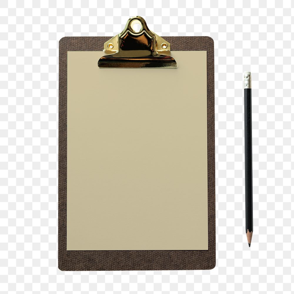Clipboard with a document template transparent png