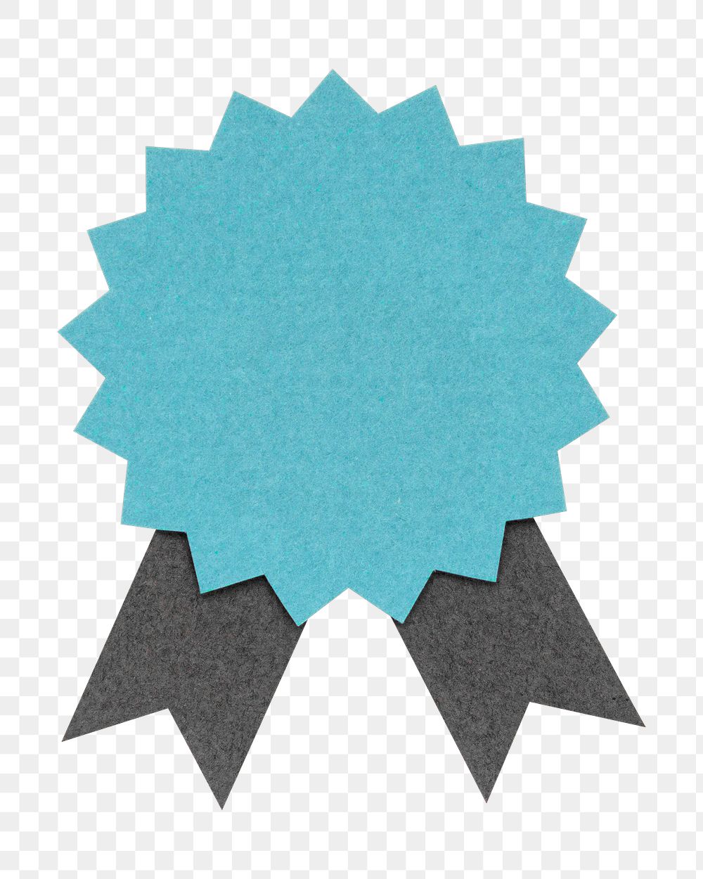 Blue prize badge paper craft design element