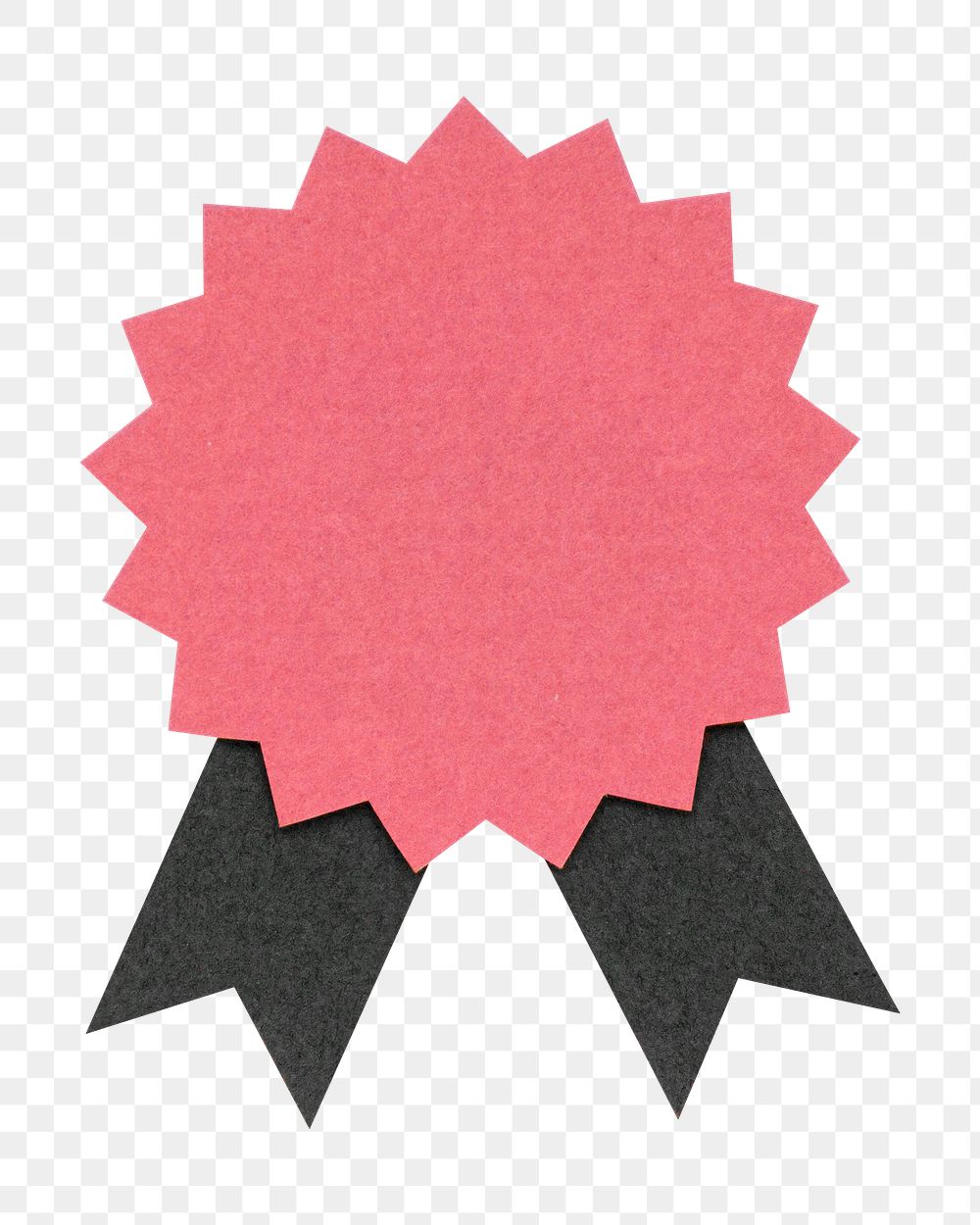 Pink prize badge paper craft design element