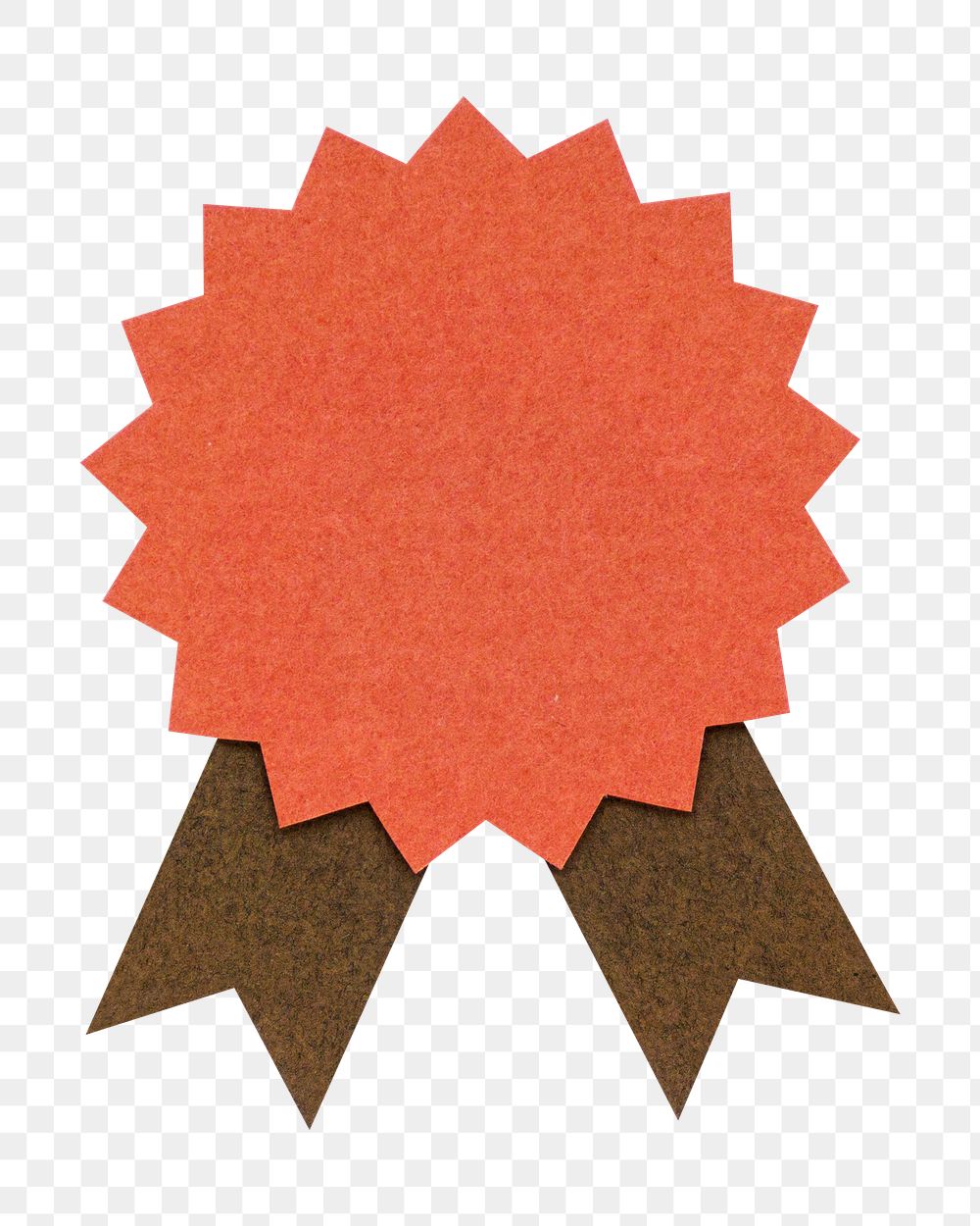 Orange prize badge paper craft design element