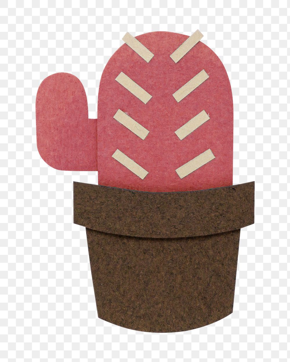 Red cactus paper craft design element