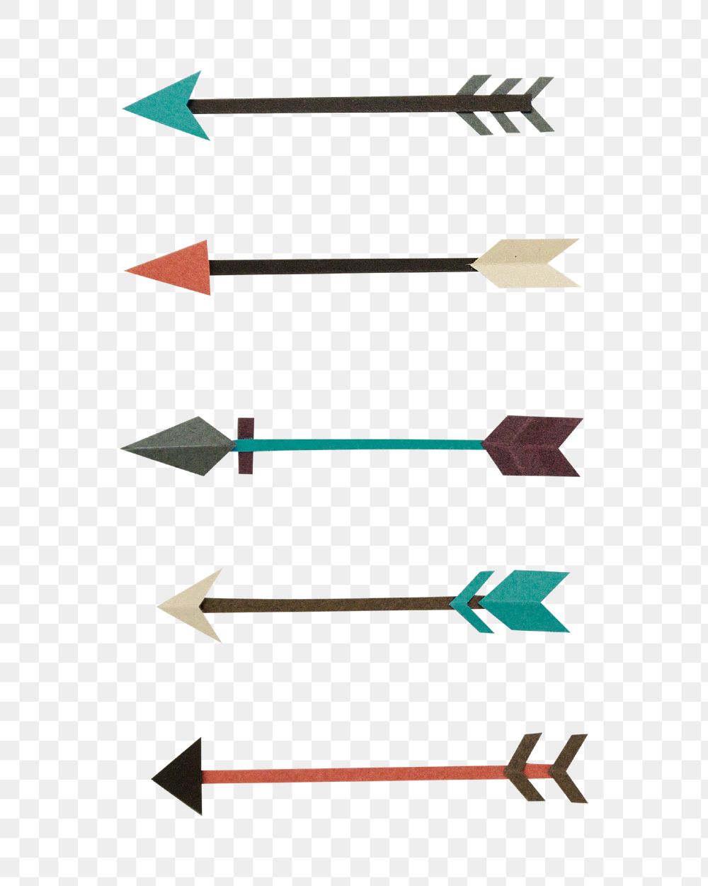 Arrow symbol paper craft set design element