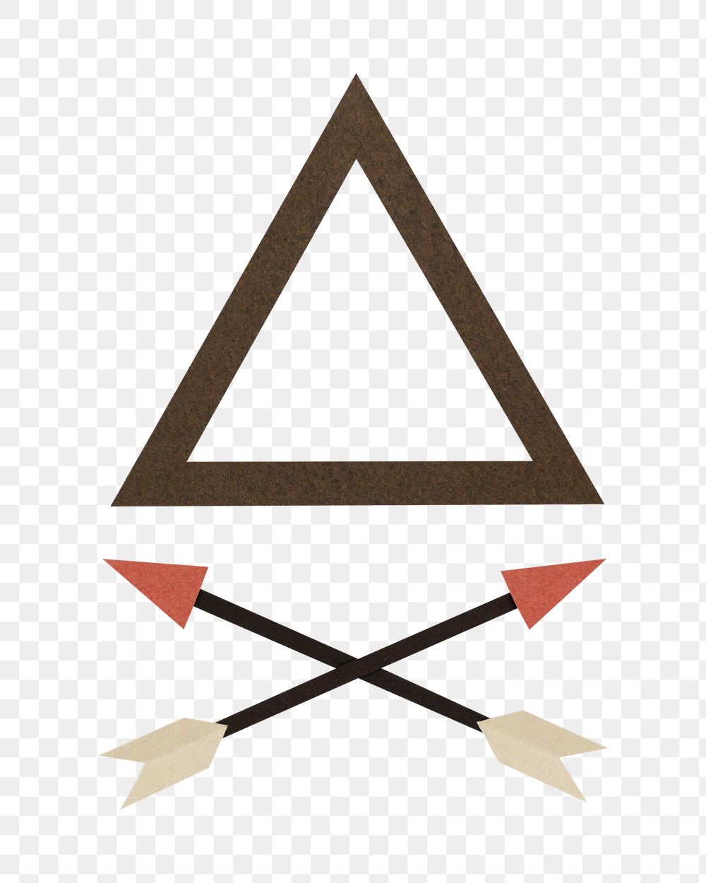 Triangle shape with arrows paper craft design element