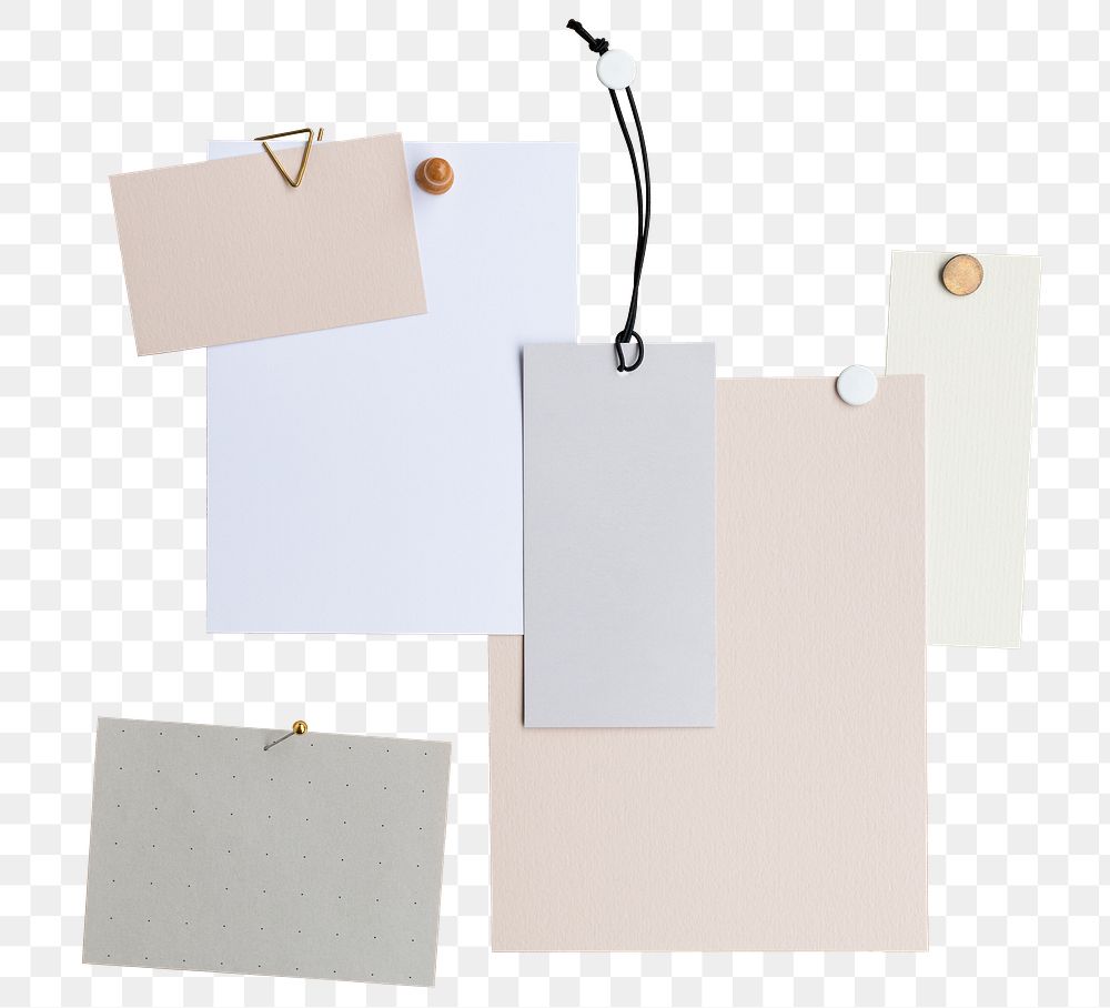 Blank notes png, memo papers sticker set