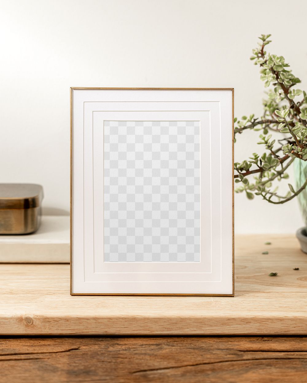 Png picture frame mockup on a table