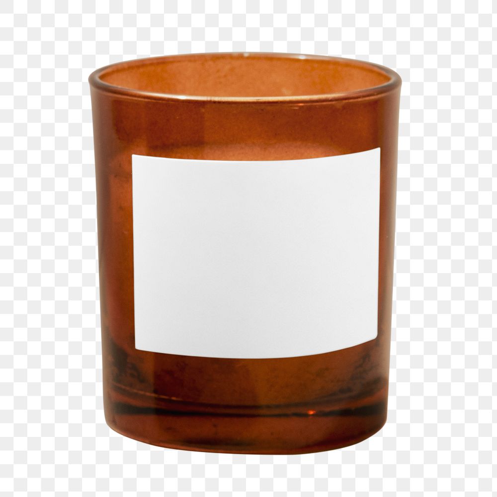Candle jar label png transparent, product branding