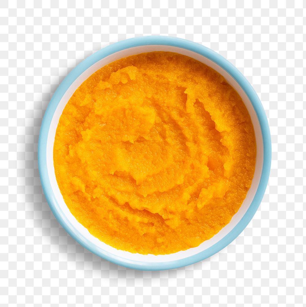 Baby food png sticker, homemade carrot puree