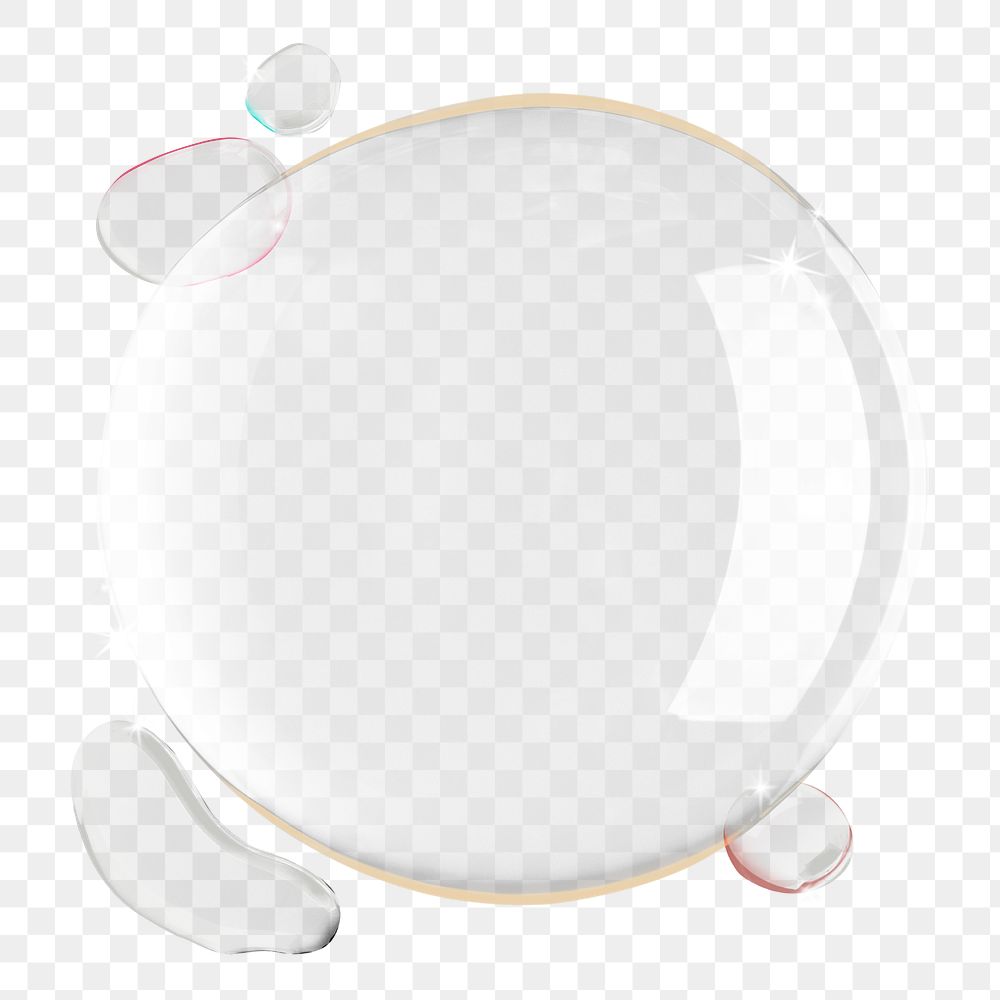 Water png, liquid round shape sticker