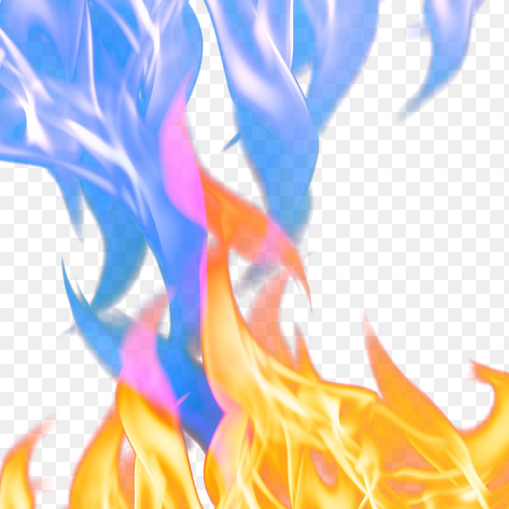 Aesthetic flame png background, blazing blue fire clipart