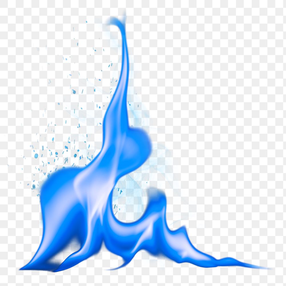 Bonfire flame png sticker, realistic blue fire transparent image