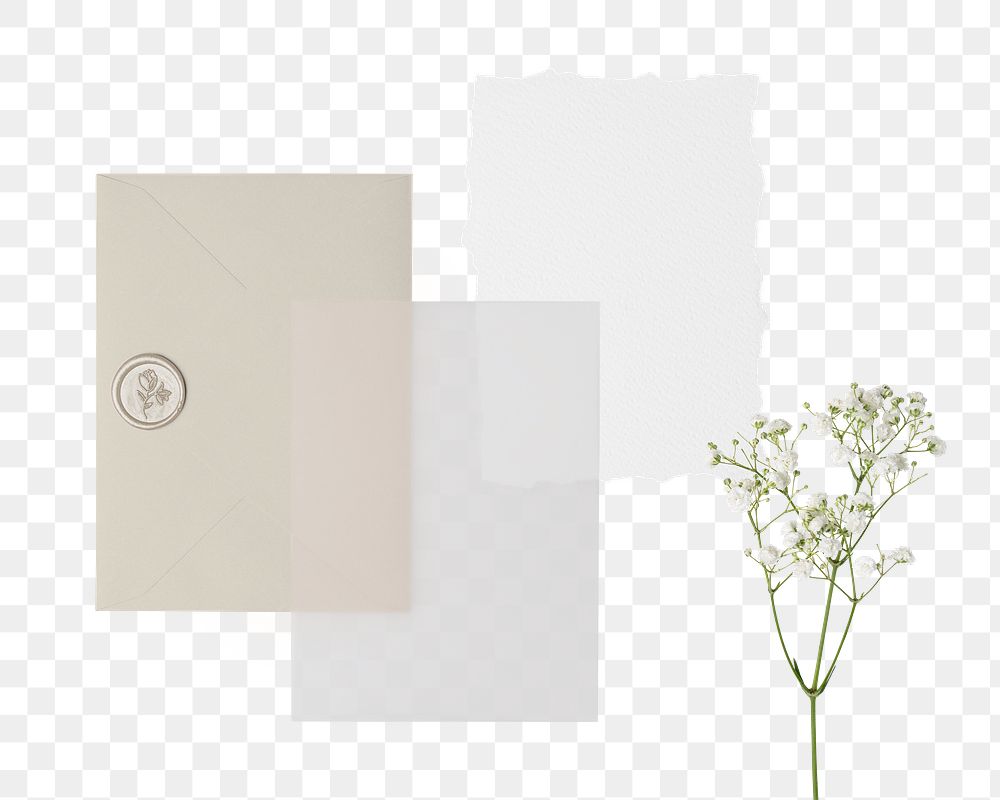 Aesthetic envelope png, beige corporate identity design