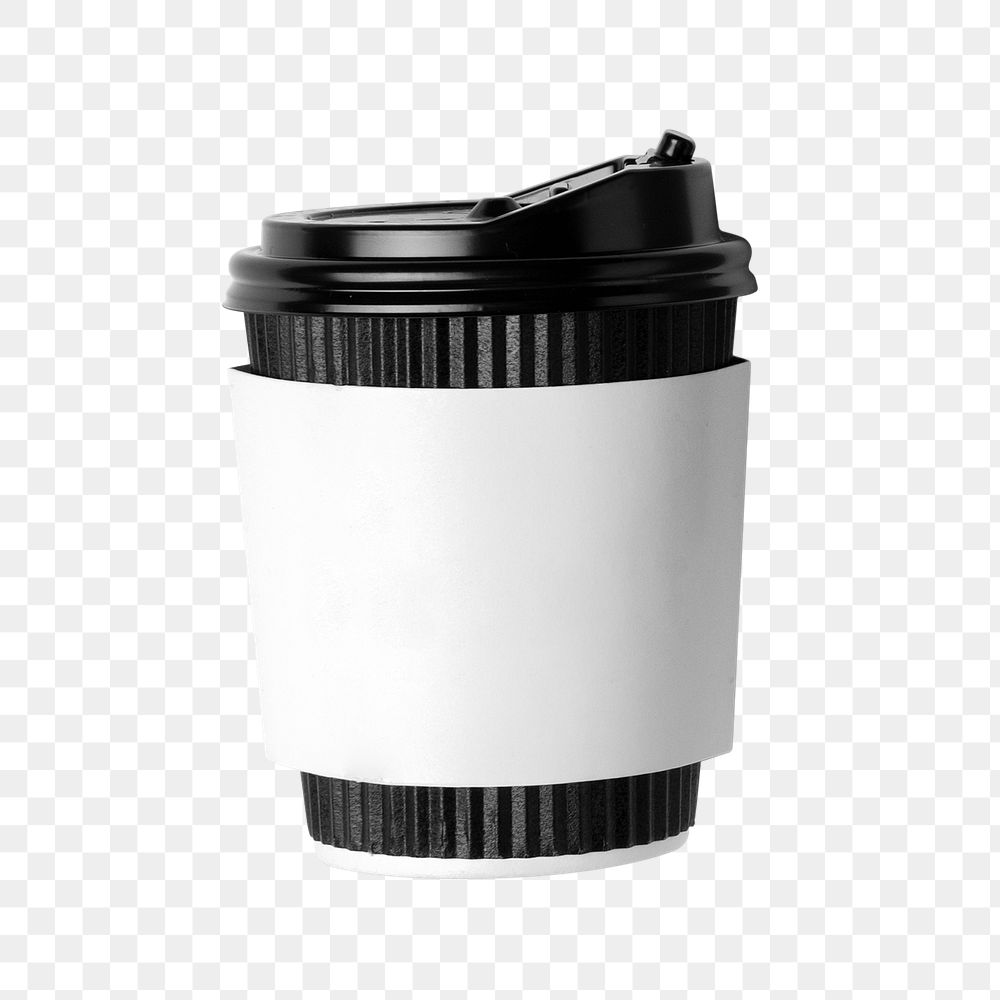 Coffee cup png with coffee sleeve, restaurant food delivery concept