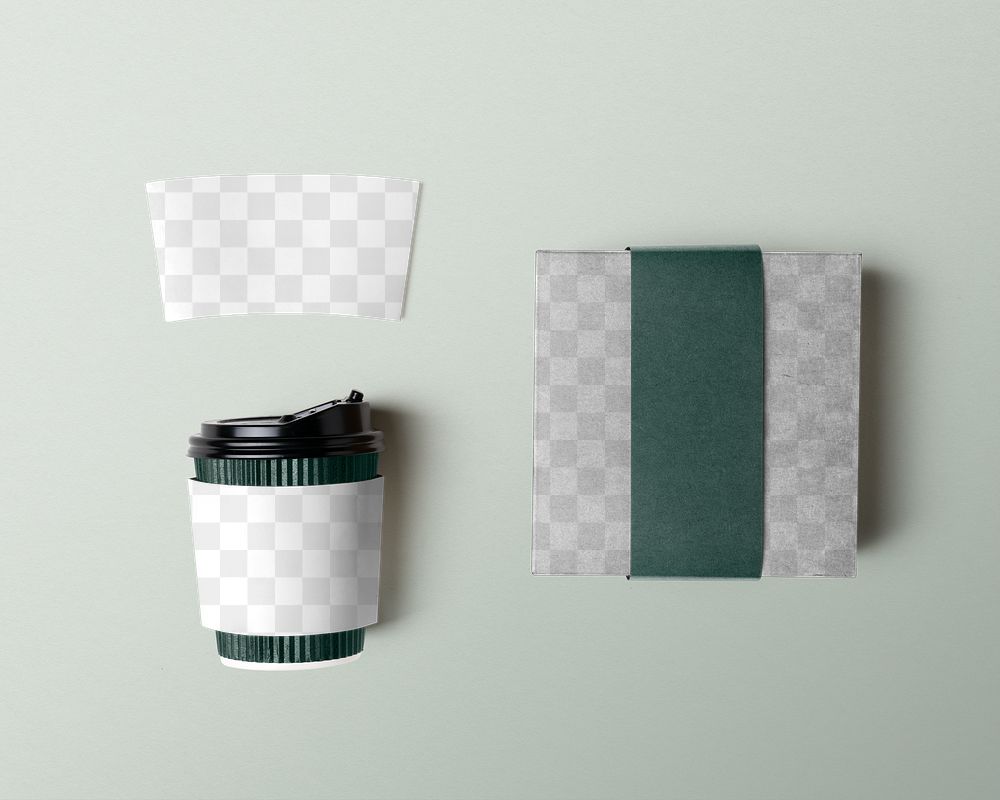 Coffee cup sleeve mockup png, Premium PNG rawpixel