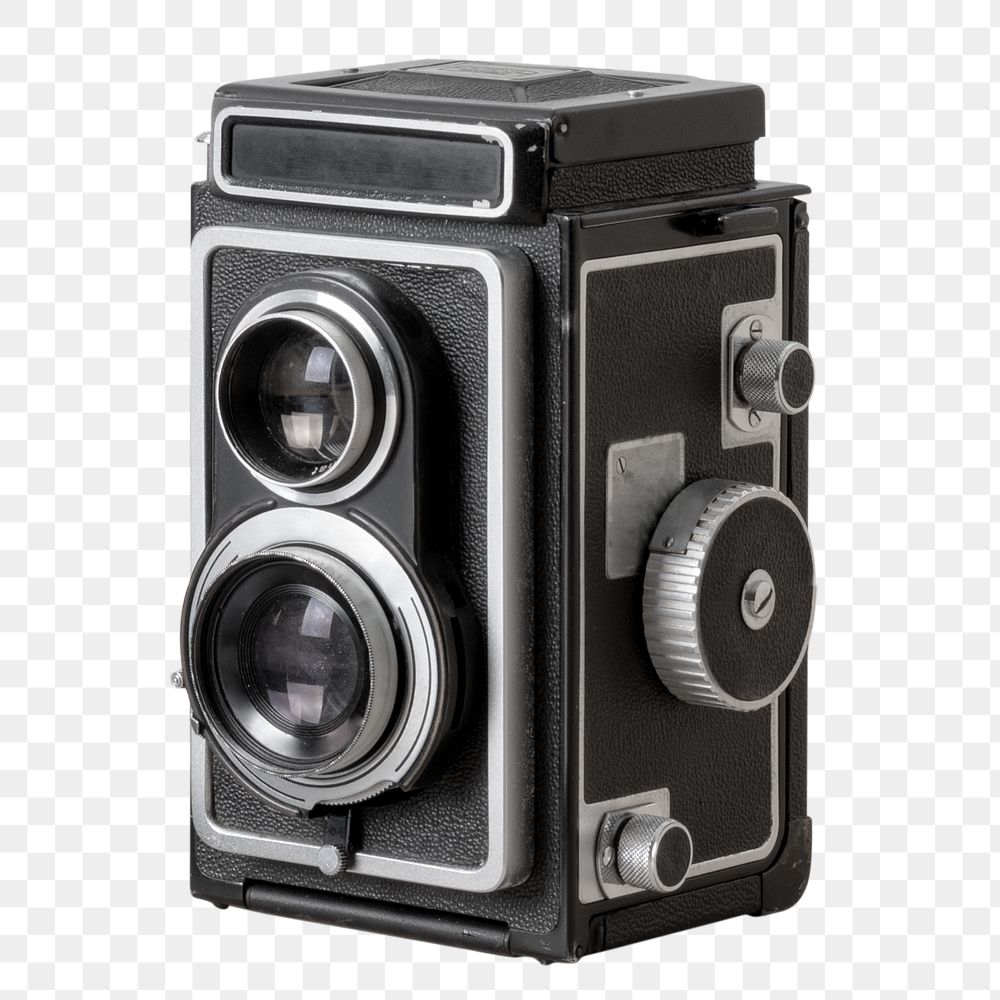 Analog film camera png, vintage design, isolated object