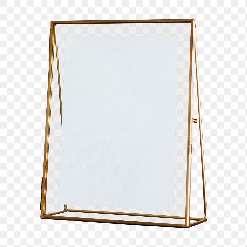 Picture frame png sticker, elegant gold design 