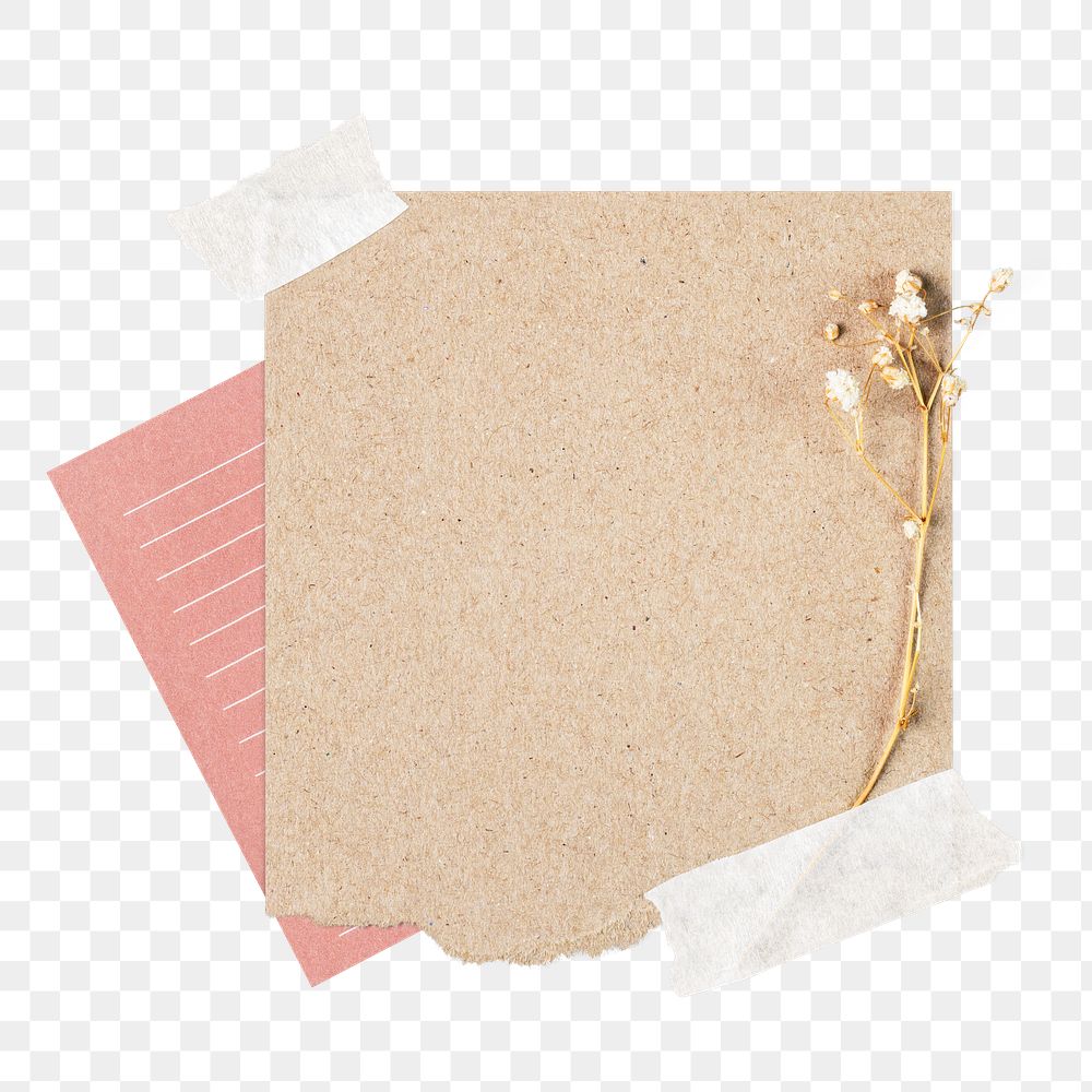 Aesthetic png reminder note, stationery design