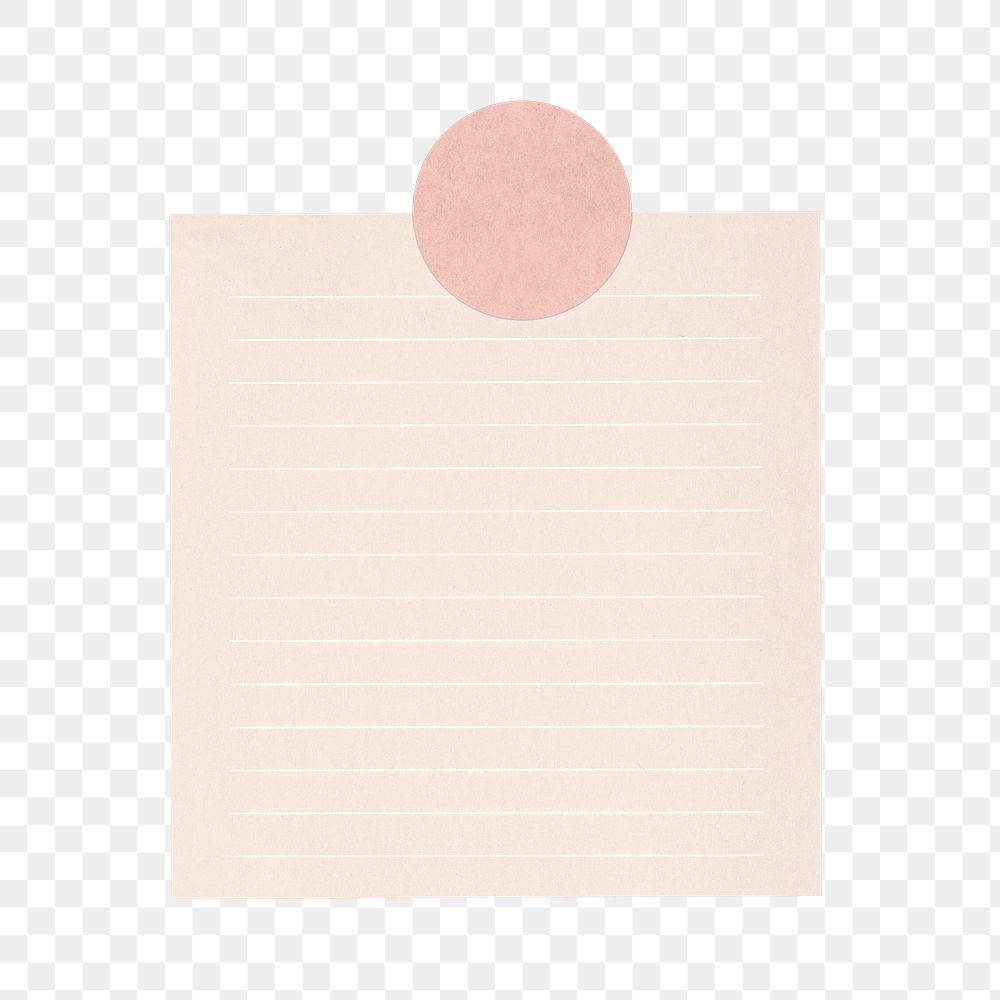 Cute png note paper sticker, transparent background 