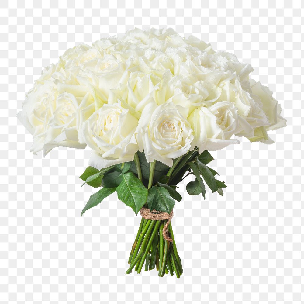 PNG white rose bouquet, valentine's | Premium PNG - rawpixel