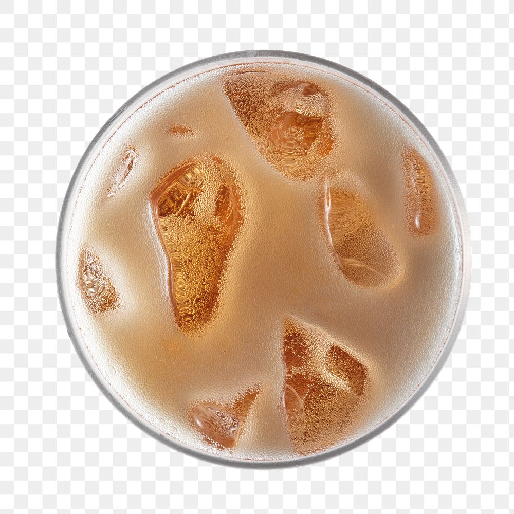 Aerial view of fizzy drink in a glass