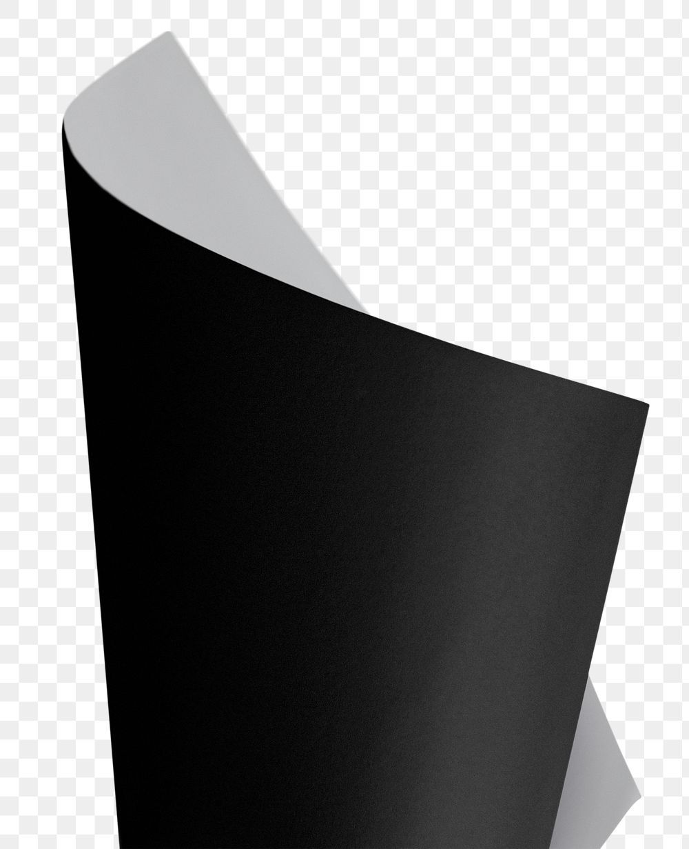 Rolled black chart paper design Premium PNG Sticker rawpixel