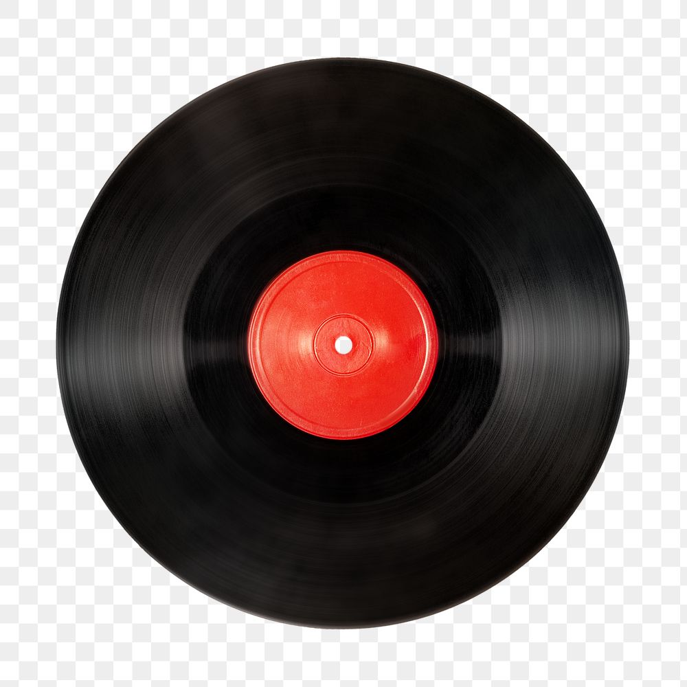 Black vinyl record design element