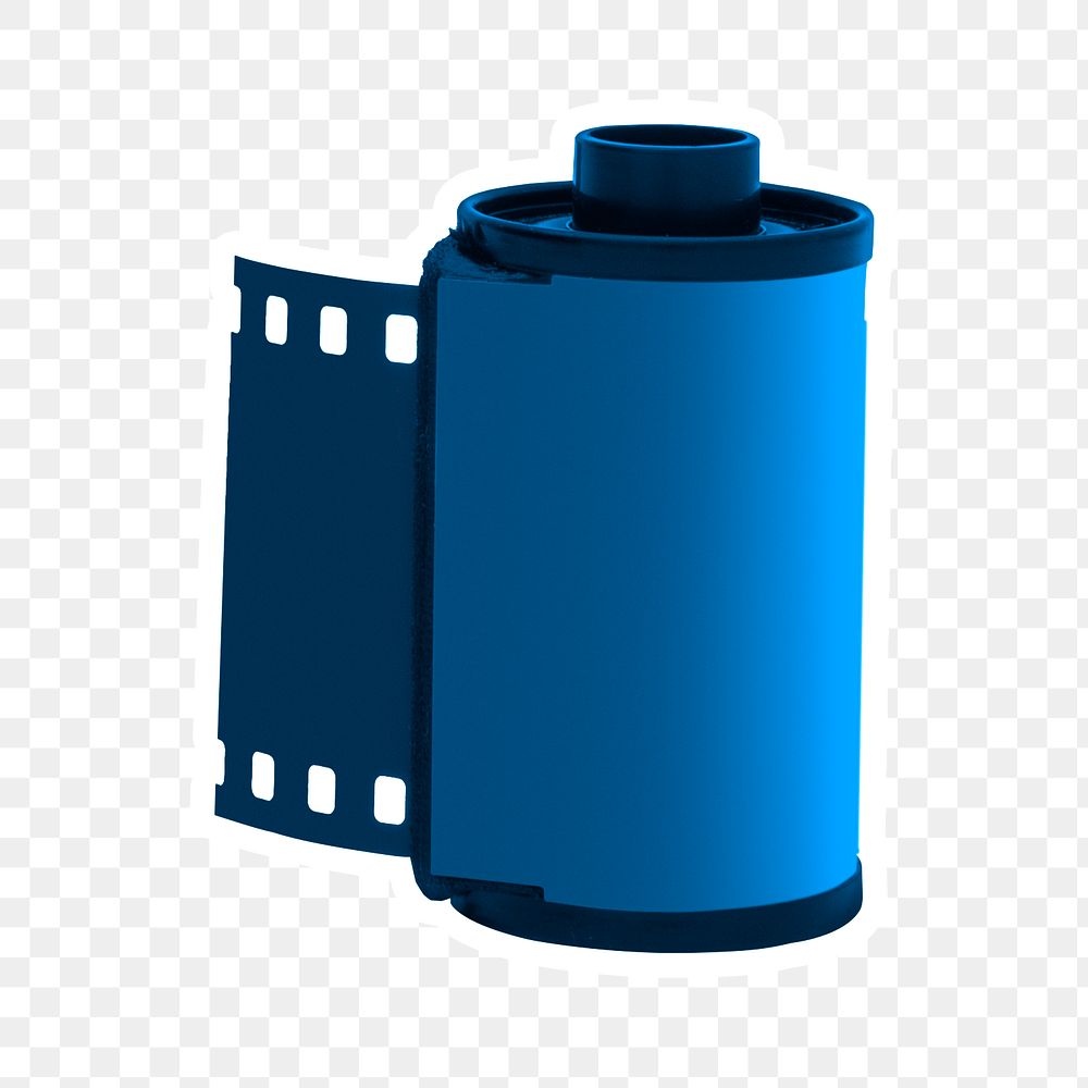 Photo film in a blue cartridge design element