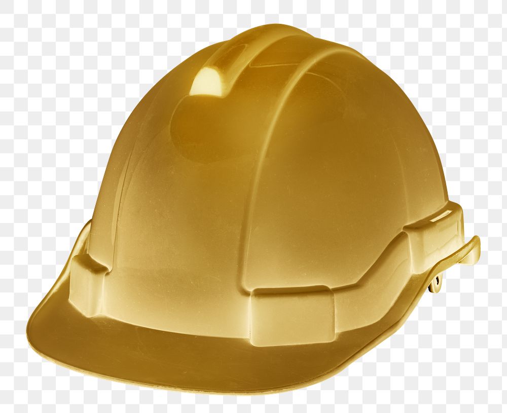 Golden hard hat design element Premium PNG Sticker rawpixel