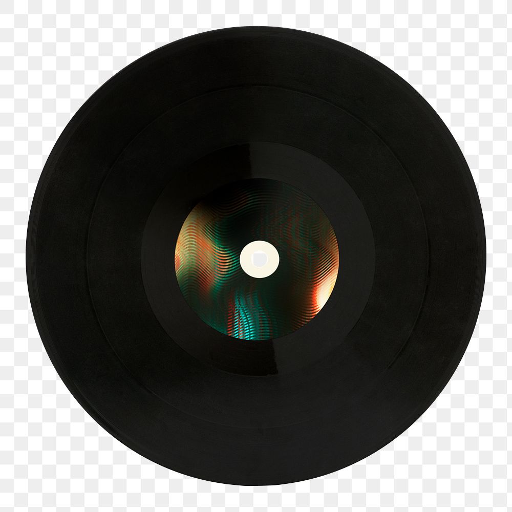 Black vinyl record design element
