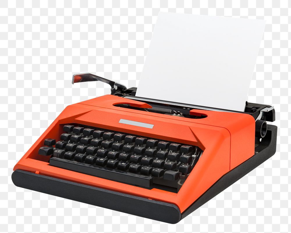Red retro typewriter machine design element