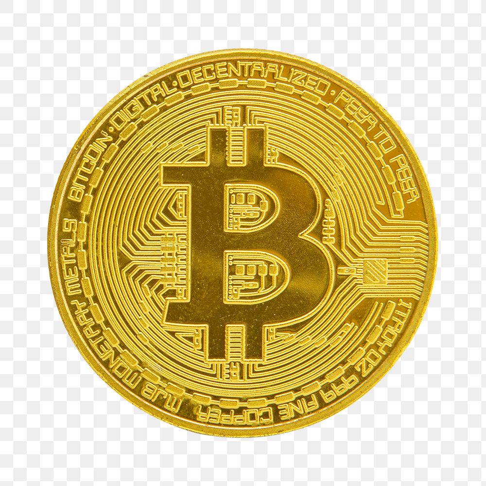 Golden bitcoin design element 