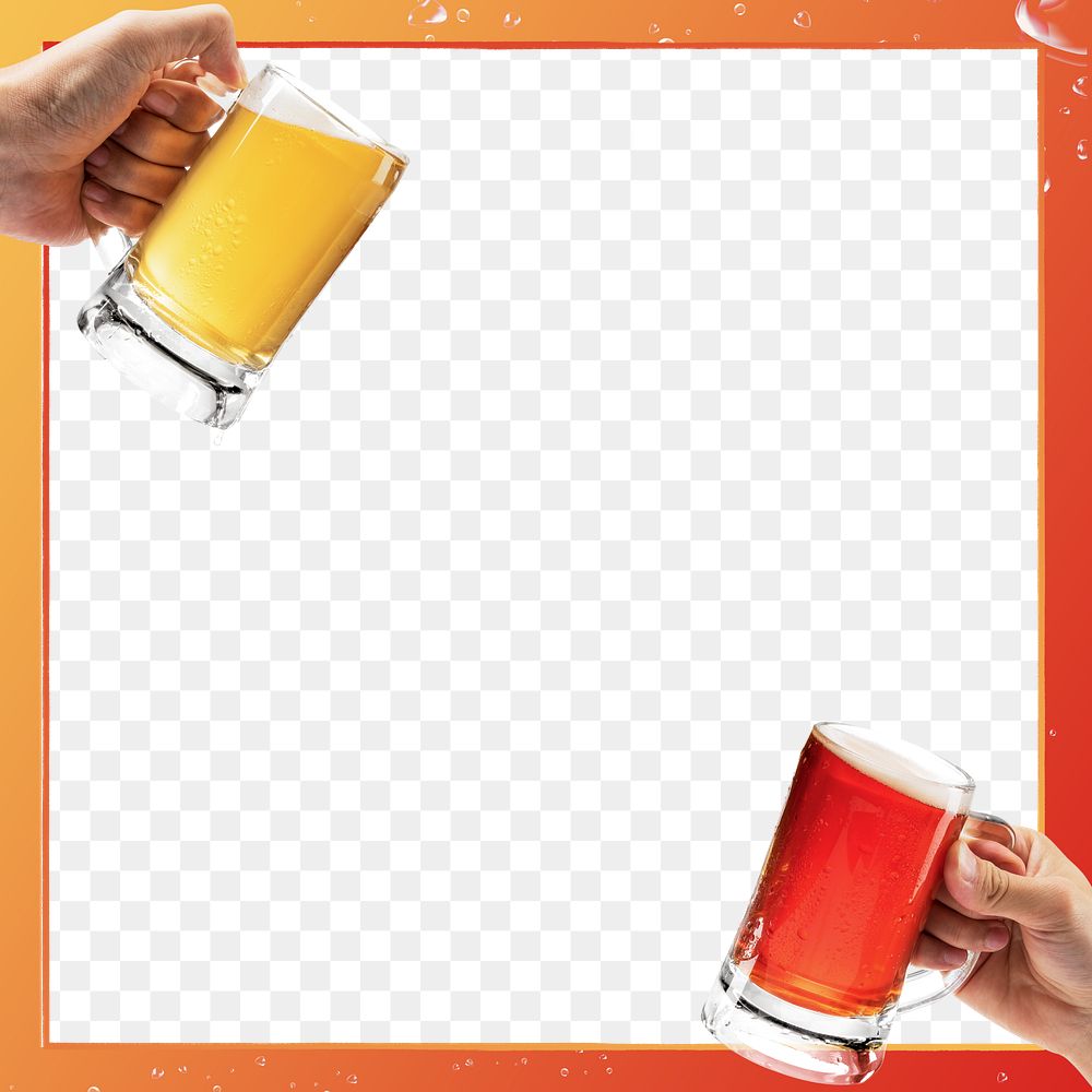Png beer party frame with design space