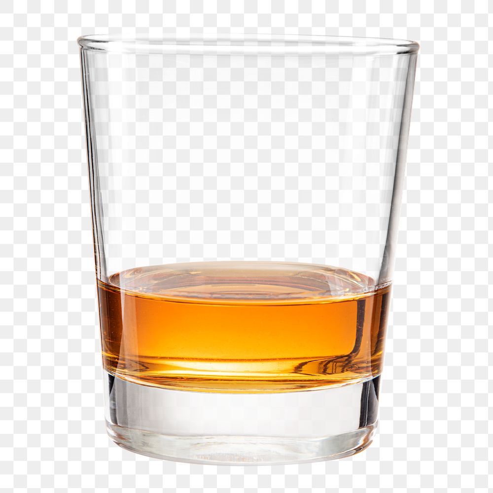 Whiskey mockup in a glass png