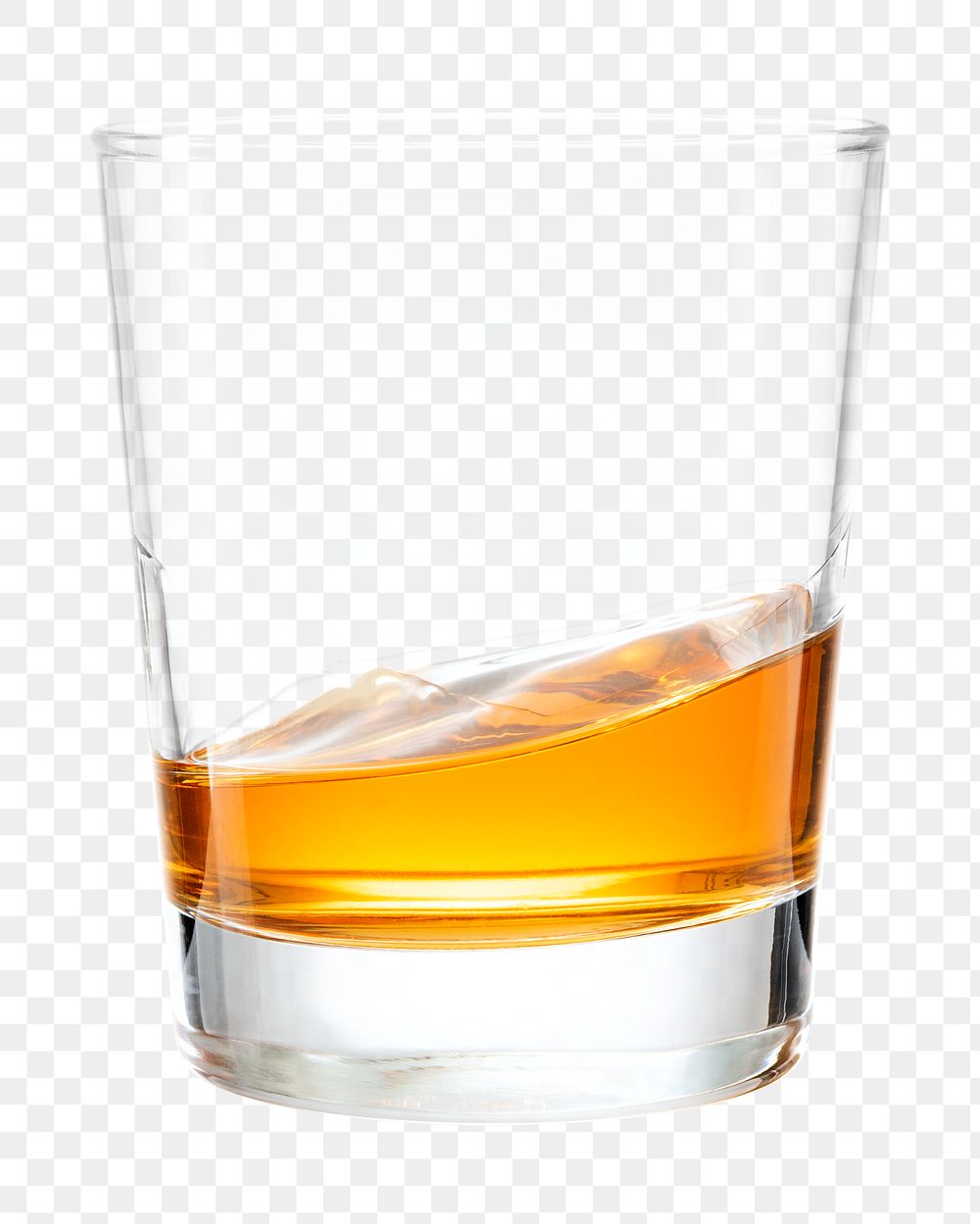 Png glass with swirling whisky neat 